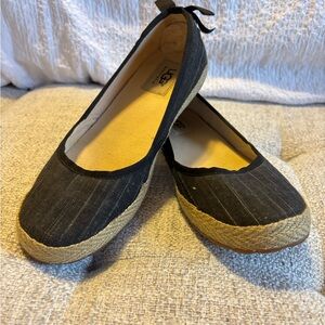 UGG Black Espadrille Slip-On Flats